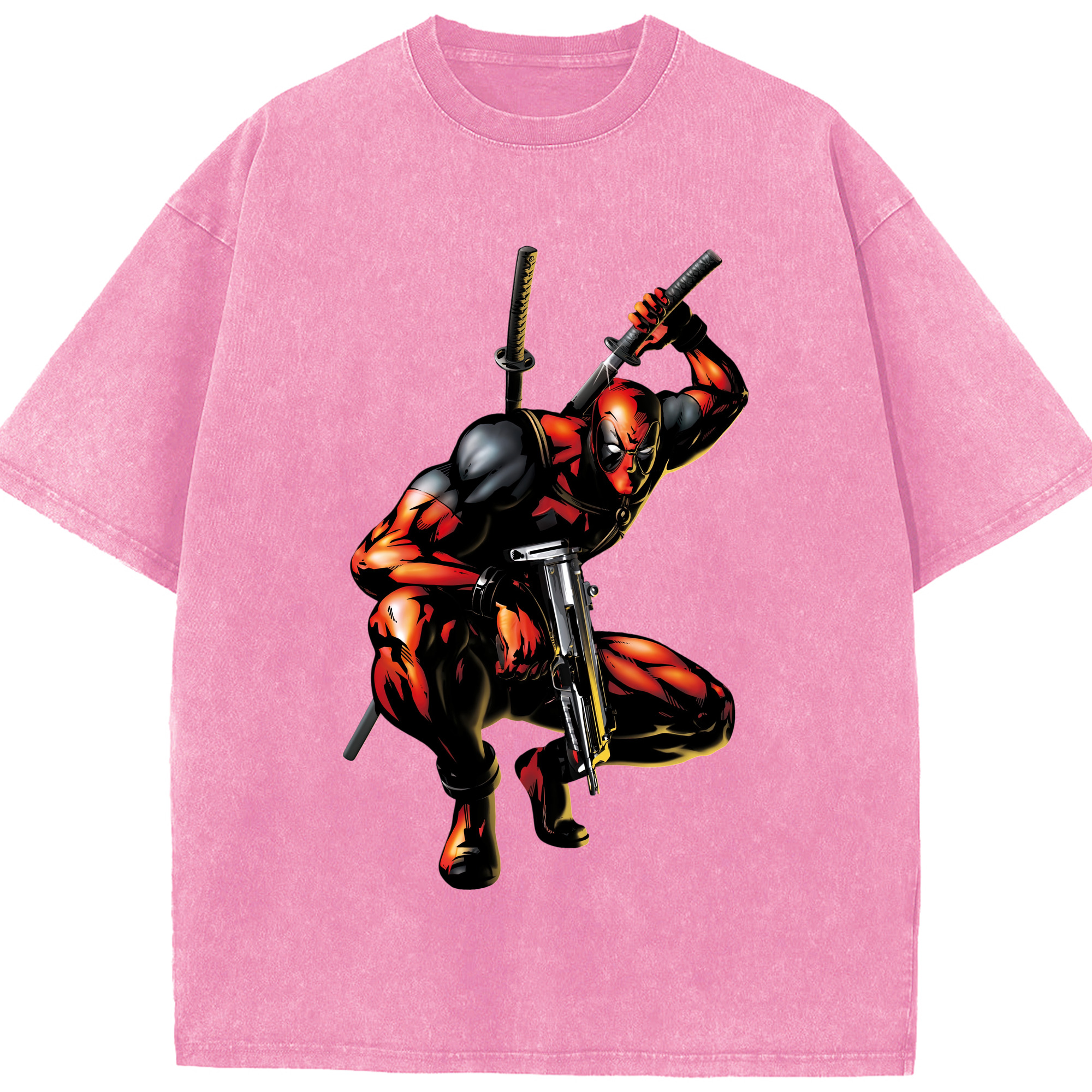 （画像用） Deadpool デッドプール 綿100% ヴィンテージ風 半袖Tシャツ（フロントプリント）